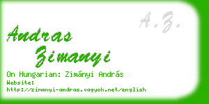 andras zimanyi business card