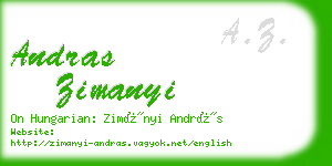 andras zimanyi business card